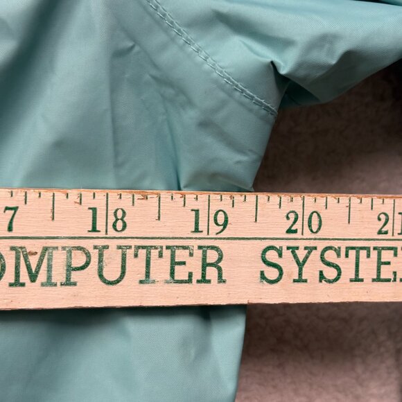 Columbia Jacket Womens Small Teal Mint Green Raincoat Cinch Collar Thing - Picture 5 of 8